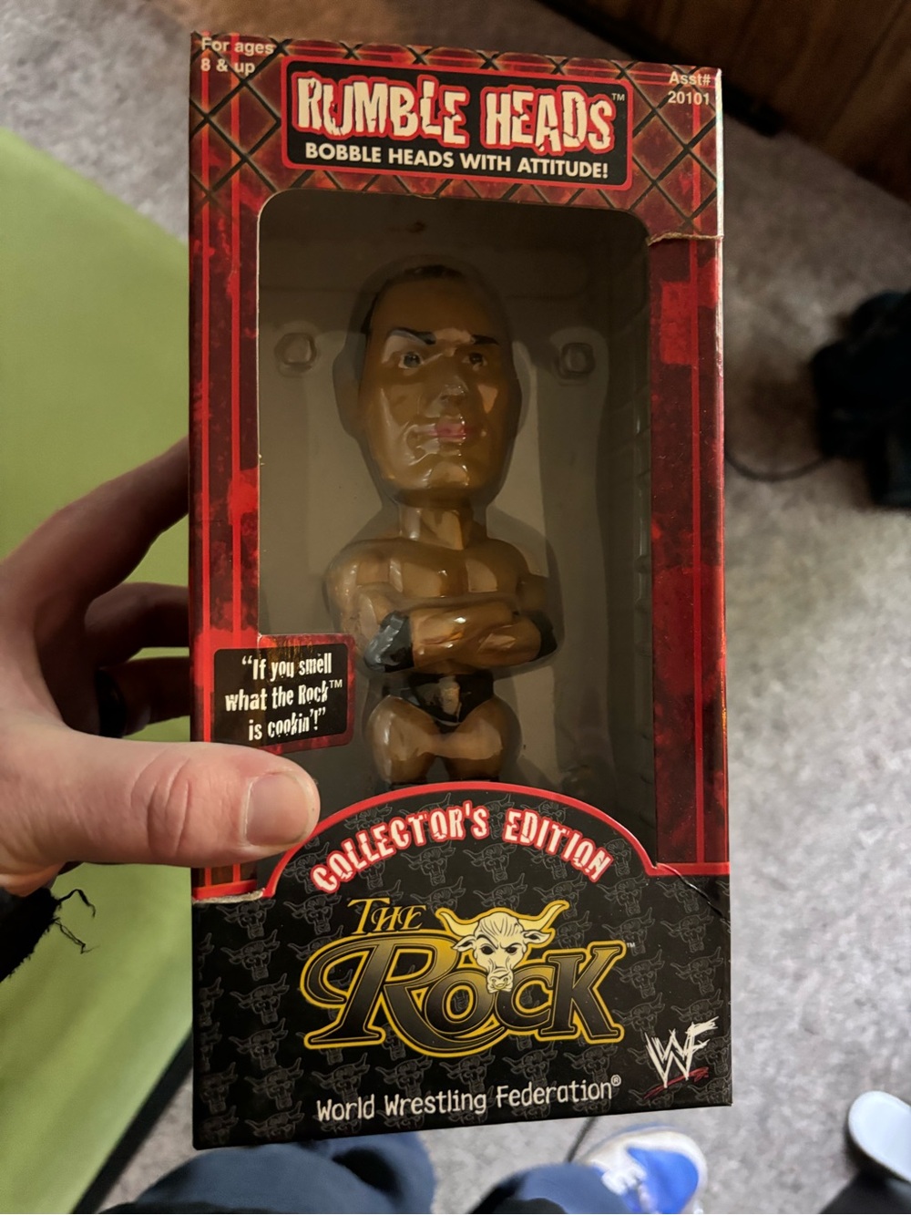 Vintage 2001 WWF The Rock Rumble Heads Bobblehead